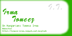 irma tomecz business card